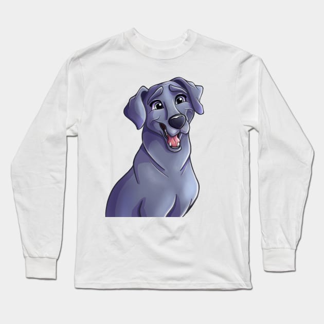 Grey Pup Long Sleeve T-Shirt by Brittney Ann Art